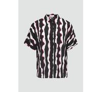 Oversized Hemdbluse aus strukturiertem Viskose 44 schwarz 2152020.99B5.44