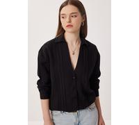 Oversized Hemdbluse mit strukturiertem Gewebe M