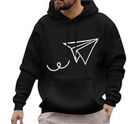 Oversized Herren Kapuzenpullover Hooded Sweat Hoodies Für Männer Pullover Herren Hoody Sweatshirt Classic Hoody Sweatjacke Pullover Hoodie Sweatshirt Schwarz 3XL