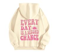 Oversized Hoodie Damen mit Rückenprint Leichte Kapuzenpullover Einfarbig Kapuzenpulli Langarmshirt Frauen Langarm Pullover Lässig Teenager Mädchen Sweatshirt für Sport Fitness Outdoor Übergangsjacke