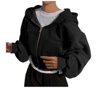 Oversized Hoodie Damen, Sweatjacke Damen Mit Kapuze Reißverschluss Kapuzenjacke Zipper Hoodie Y2K Sweatshirt Langarm Sportjacke Jacke Ausgefallene Sommerjacke Übergangsjacke Oversize Pullover A