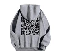 Oversized Hoodie Herren, Funny Fu Qr Code Fuck-You Hoodie Herren Damen - Lustig Sweatshirt Mit Kapuze Humorous Hidden Message Shirt Funky Trend Y2K Hoodies Teenager Mädchen Qr Code Pullover Weihnachts