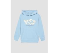Hoodie S.OLIVER JUNIOR Gr. 146/152, blau, Jungen, Obermaterial: 90% Baumwolle, 10% Polyester, Sweatshirts, mit Statement-Print, for Kids (30502704-146) blau
