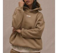 Oversized Hoodie mit Logo-Text Stickerei-Patch, lässiger Sweatshirt Rücken, Schule, gemütlich, süß, Lässig, Alltag, Y2K Streetwear Kapsel Garderobe, F