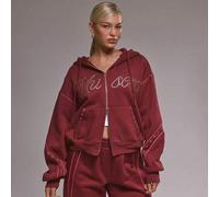 Oversized Kapuzenjacke mit Nieten, Reißverschluss, Trainingsanzug Oberteil nur, Winter, süß, lässig, gemütlich, Kirschlack, Frühling, Valentinstag