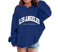 Oversized Kapuzenpullover Für Mädchen Los Angeles Buchstaben Druck Langarmshirt Pullover Sweatshirt mit Kapuzen Weiches Langarm Kapuzenpulli Kinder Pulli Hoodie Oberteile für 2-13 Jahre