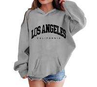 Oversized Kapuzenpullover Für Mädchen Los Angeles Buchstaben Druck Langarmshirt Pullover Sweatshirt mit Kapuzen Weiches Langarm Kapuzenpulli Kinder Pulli Hoodie Oberteile für 2-13 Jahre