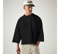 Oversized kurzes Crew-Neck T-Shirt mit Dreiviertel-Ärmeln und Drop-Shoulder, lockerer boxy Passform, lässiges Alltags-Essential
