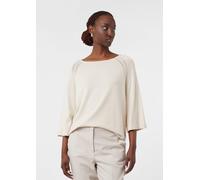 comma Strickpullover mit Rundhalsausschnitt in Sand, Größe XL