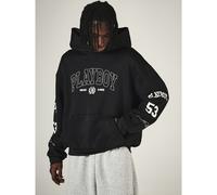 Oversized Pullover Hoodie mit College-Bogen-Logo-Frontdruck und Ärmelgrafik Chicago Illinois Bunny Logo