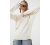 Oversized Rippstrickpullover mit Stehkragen S/M