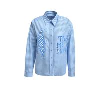 Milano Italy Hemdbluse Oversized – Cornflower-Print, 1/1-Ärmel – Blau Größe 36