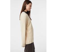Oversized Strickpullover aus Bouclé mit Stickdetail am Rücken beige S