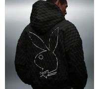 Oversized strukturierter Plüsch-Hoodie mit Sechseck-Muster für Winterkomfort und Stil