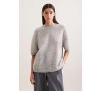 Strickpullover SEIDENSTICKER, Damen, Gr. XS, grau, 33% Wolle, 33% Angora, 28% Polyamid, 6% Elasthan, unifarben, oversize, Rundhals, Pullover Strickpullover, Sweater Uni (55519204-XS) grau