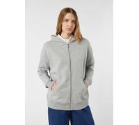Oversized Sweatjacke mit Kapuze grau S