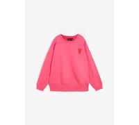 Sweatshirt BONPRIX, Damen, Gr. 44/46 (L), pink (dunkelpink, chillirot bedruckt), Sweatware, Obermaterial: 100% Baumwolle. Bündchen: 95% Baumwolle, 5% Elasthan, unifarben, oversize hüftbedeckend, Rundh