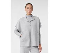 Oversized Sweatshirt-Cape mit aufgesetzten Taschen grau 34