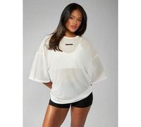 Oversized transparentes T-Shirt, leichte Sommer-Loungewear, Lässig Athletic Box-Schnitt, Dropped-Shoulder, grundlegende Layering-Essentials, Streetwea