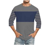 Oversized Tshirt Herren 3/4 Ärmel T-Shirts Für Herren Baumwolle Sommer top Rundhals Kurzarm Oberteile Basic Drucken Shirts Männer Lose Freizeitshirts Atmungsaktiv Casual Sportshirts Y2K Streetwear