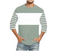 Oversized Tshirt Herren 3/4 Ärmel T-Shirts Für Herren Baumwolle Sommer top Rundhals Kurzarm Oberteile Basic Drucken Shirts Männer Lose Freizeitshirts Atmungsaktiv Casual Sportshirts Y2K Streetwear