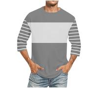 Oversized Tshirt Herren 3/4 Ärmel T-Shirts Für Herren Baumwolle Sommer top Rundhals Kurzarm Oberteile Basic Drucken Shirts Männer Lose Freizeitshirts Atmungsaktiv Casual Sportshirts Y2K Streetwear