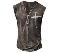 Oversized Tshirt Herren Junggesellenabschied T-Shirt Leinen Shirt Herren Vintage Drucken ÄRmelloses Distressed Oversize Henley Shirt Mit Knopfleiste Retro ÄRmellos ÜBergrößE T-Shirt Shirt Langarm