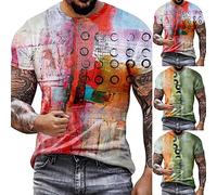Oversized Tshirt Herren Rundhals Kurzarm Lose Sommer Oberteile Mode T-Shirt Grafik Kreativen Vintage Drucken Streetwear Sport Casual Lang Tee Tops Shirts