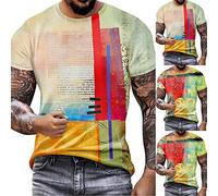 Oversized Tshirt Herren Rundhals Kurzarm Oberteile Lose Sommer Mode T-Shirt Grafik Kreativen Vintage Drucken Streetwear Sport Casual Lang Tee Tops Shirts