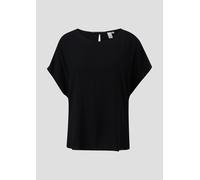 Oversized Viskose-Bluse mit verlängertem Rückenteil 36 schwarz 2140747.9999.36