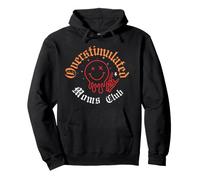 Overstimulated Moms Club Melting Smile Face Alternative Goth Pullover Hoodie