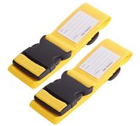 OW-Travel Koffergurt Gelb Kofferband Gurt (Koffergurte 2 stück) Kofferband Auffällig. Luggage Strap Gürtel Gepäckgurt Personalisiert. Koffergurte Kofferbänder Flugreise Bunt für Koffer