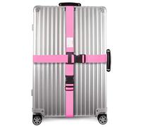 OW-Travel Koffergurt Kreuzgurt Pink Rosa Kofferband Gurt. Gürtel Kofferband Auffällig. Luggage Strap Gepäckgurt mit Namen und Adresse. Koffergurte Kofferbänder Flugreise Bunt für Koffer Taschen