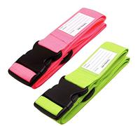 OW-Travel Koffergurt Pink und Grün Kofferband Gurt (Koffergurte 2 stück) Kofferband Auffällig. Luggage Strap Gürtel Gepäckgurt Personalisiert. Koffergurte Kofferbänder Flugreise Bunt für Koffer