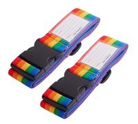 OW-Travel Koffergurt Regenbogen Kofferband Gurt (Koffergurte 2 stück) Kofferband Auffällig. Luggage Strap Gürtel Gepäckgurt Personalisiert. Koffergurte Kofferbänder Flugreise Bunt für Koffer