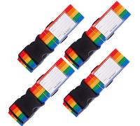 OW-Travel Koffergurt Regenbogen Kofferband Gurt (Koffergurte 4 stück) Kofferband Auffällig. Luggage Strap Gürtel Gepäckgurt Personalisiert. Koffergurte Kofferbänder Flugreise Bunt für Koffer