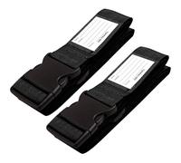 OW-Travel Koffergurt Schwarz Kofferband Gurt (Koffergurte 2 stück) Kofferband Auffällig. Luggage Strap Gürtel Gepäckgurt Personalisiert. Koffergurte Kofferbänder Flugreise Bunt für Koffer