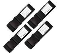 OW-Travel Koffergurt Schwarz Kofferband Gurt (Koffergurte 4 stück) Kofferband Auffällig. Luggage Strap Gürtel Gepäckgurt Personalisiert. Koffergurte Kofferbänder Flugreise Bunt für Koffer