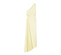 Owegvia Damen Satin Gerafftes Ballkleid EIN-Schulter-Ärmelloses Bodycon Partykleid Elegantes Einfarbiges Cocktail Abendkleid (01-Gelb, M)