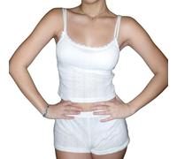 Owegvia Women 's Two Piece Lounge Set Y2k Sleeveless Heart Print Cami Tops and Shorts Set Women Pajamas Set (A- White, L)