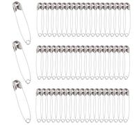 OWLMATE 60 Stück Sicherheitsnadeln Groß, Safety Pins für Kleidung, Gebogene Sicherheitsnadeln, Basteln Nähen Säumen Craft, Rostbeständig