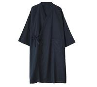 OWLONLINE Herren-Pyjama im japanischen Stil, Baumwolle, Übergröße, japanische Kimono-Robe, Größe L-O1