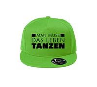 OwnDesigner Man muss das Leben tanzen Cap Reine Farbe Baseball Baseball Cap, Mütze (Cap 466 Neongrun)