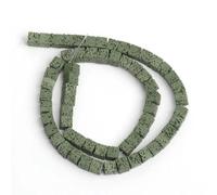 OWNPET 6,5 mm natürliche Farbwürfel aus Vulkan-Lavastein-Perlen, quadratischer Würfel, lose Abstandsperlen für Schmuckherstellung, Armband- und Halskettenzubehör