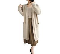 Ownwfeat Damen Cashmere Cardigans Herbst und Winter Casual Lang Strick V-Ausschnitt Cardigan Mantel, As Shown1, XX-Large