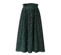 Ownwfeat Damen Print Plissee Midi Rock Taille Pocket Lange Röcke, Wie gezeigt6, 48