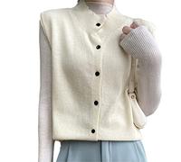 Ownwfeat Damen Wollweste Strickjacke Tops Ärmellose Kaschmir Damen Jacken