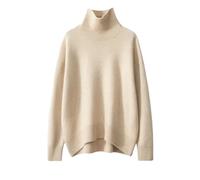 Ownwfeat Frauen High Neck Pullover Pullover Winter Kaschmir Lose Gestrickte Grundlegende Pullover Tops