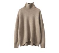 Ownwfeat Frauen High Neck Pullover Pullover Winter Kaschmir Lose Gestrickte Grundlegende Pullover Tops