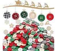 Owyee 150pcs Weihnachtsknöpfe, Bunte Knöpfe, Kunststoff Bastelknöpfe Kinderknöpfe in verschiedene Größen und Farben für Kinder DIY Basteln Painting Geschenk Deko